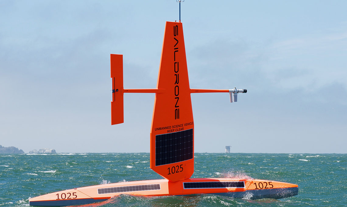 A saildrone on a data mission